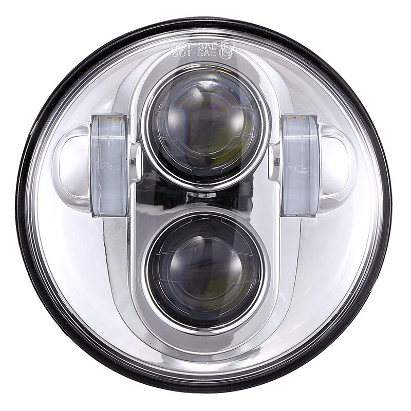 5.75 inch led koplamp Ronde 5 3/4 ''motorcycle projector koplamp H4 Hoge/dimlicht Rijden licht Voor Dyna straat Bob Super 883: Sliver