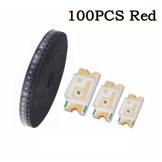 100pcs 0402 SMD LED Emitting Diode Lamp Chip Light Beads White Red Green Blue Yellow Micro Color PCB Circuit 3V Mini SMT: Red 100PCS