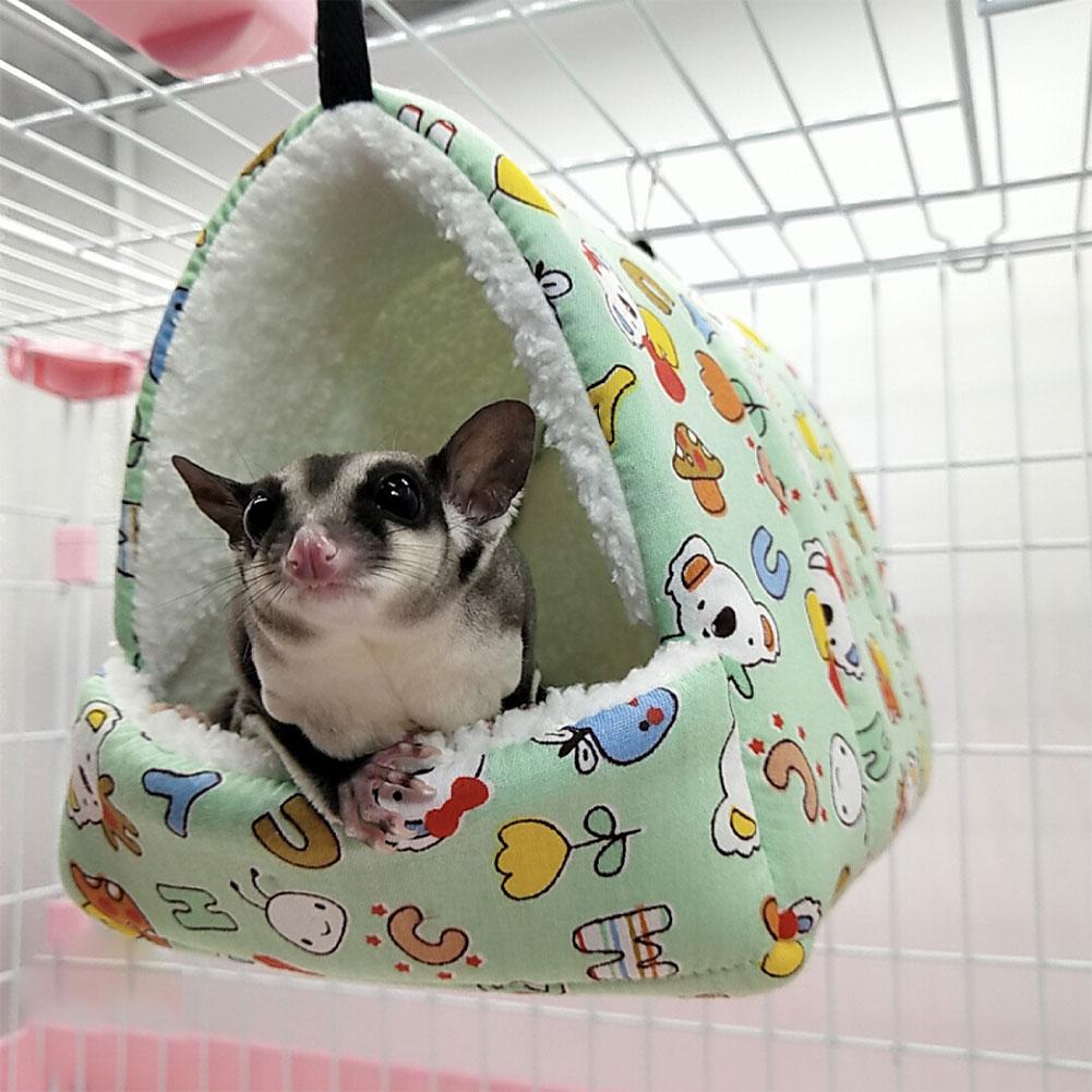 Tente-hamac molletonnée pour petits animaux de compagnie,petite maison douillette et confortable idéale comme lit pour un hamster, cochon d'Inde ou écureuil, au printemps et en hiver