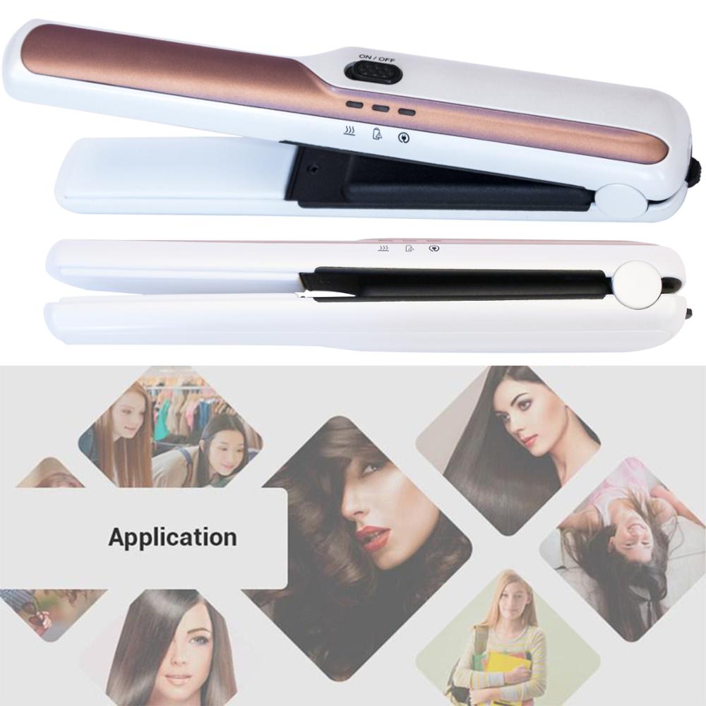 UKLISS Portable USB Hair Straightener Cordless Mini Flat Iron Hairs Straightening Recharging Hairs Tools Portable Hair Styling