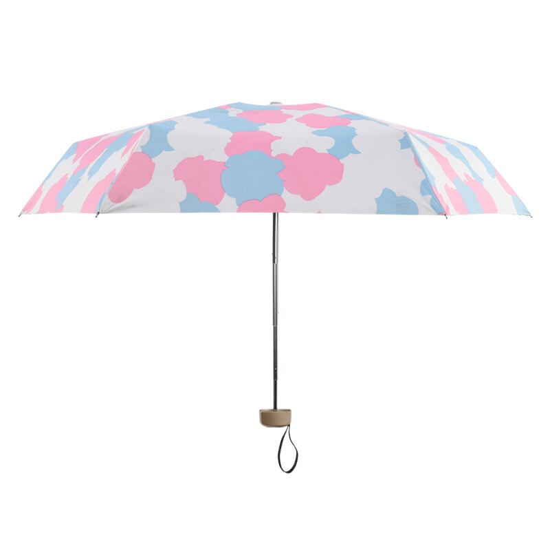 5 sombrillas plegables portátiles de protección solar Mini Parasol femenino de revestimiento negro pequeño Paraguas de bolsillo de negocios femenino Paraguas