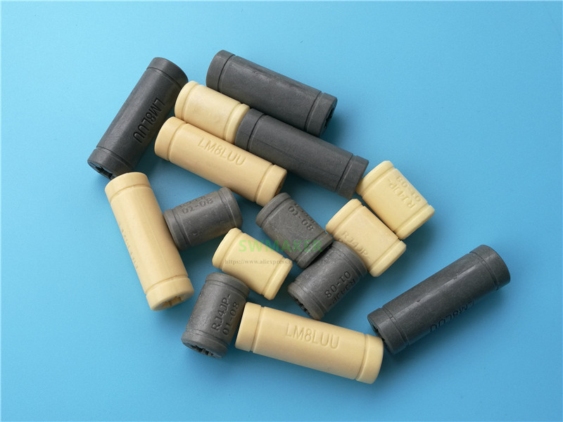 1pcs Solid Polymer LM8UU Linear Bearings Bushing LM8LUU 8MM 8*15*45mm RJ4JP-01-08 for Prusa Mendel DIY CNC machine