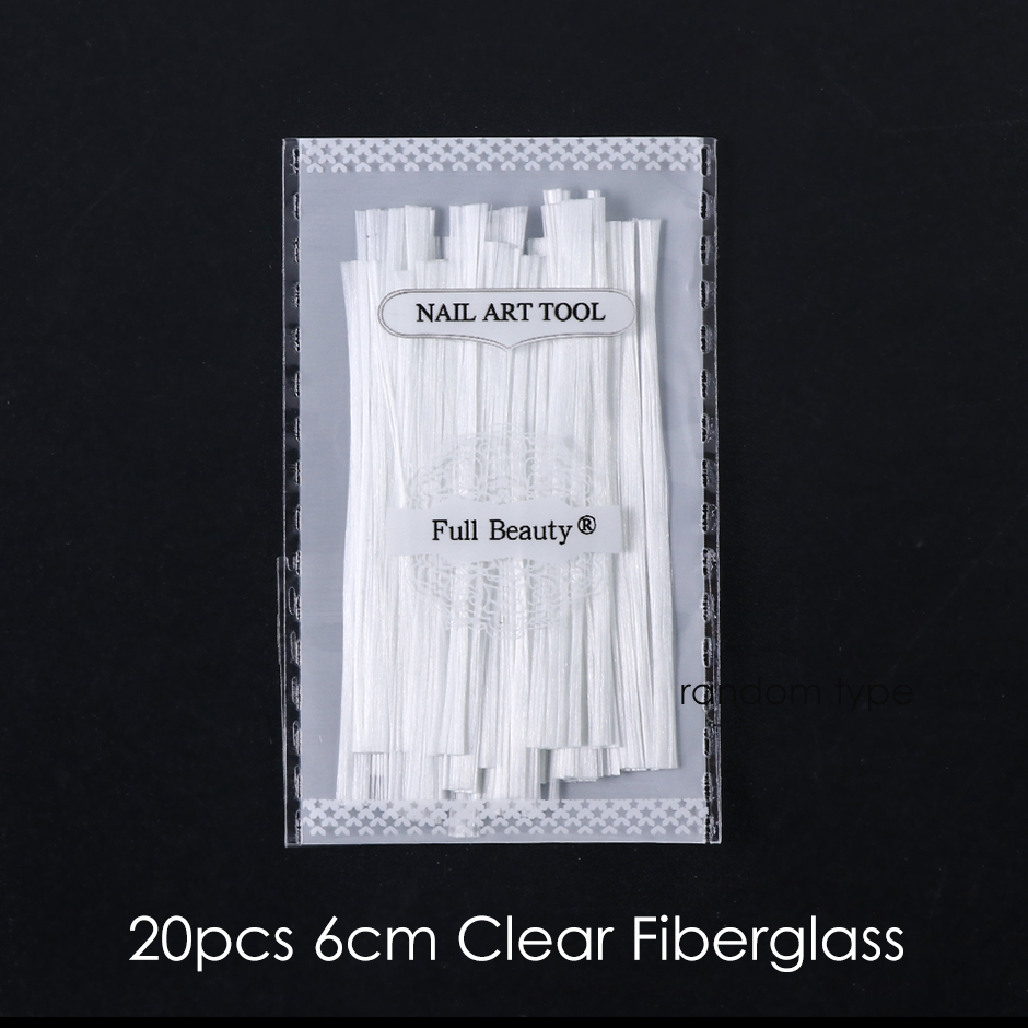 1m/2m/5m glasfiber för nagel akrylförlängning franska spetsformade spetsar glasfiber silke manikyrförlängningsset  ch1578: 6cm klart 20pc