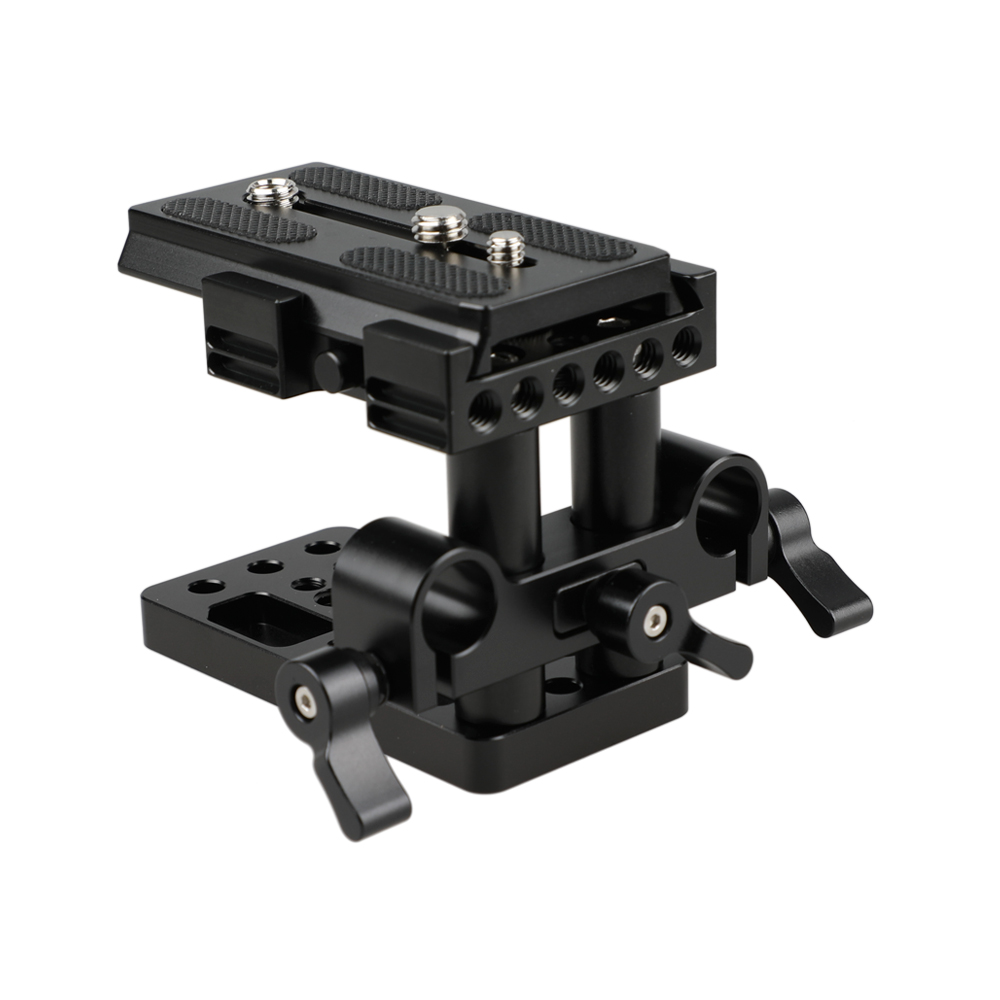 HDRIG Universal Base QR Plate Quick Release Mount Base QR Plate with 15mm Rod Clamp for Manfrotto Standard Accessory