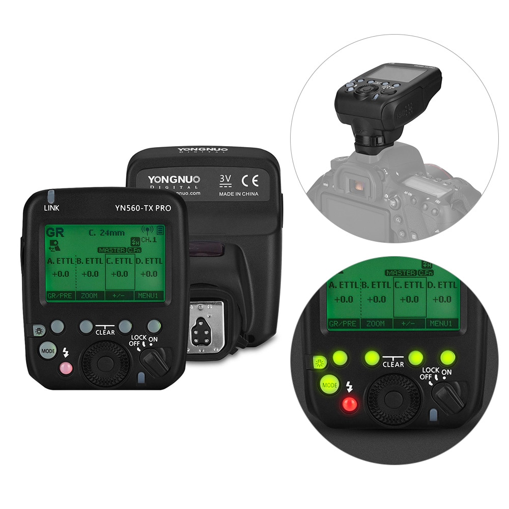 YONGNUO YN560-TX PRO 2,4G en la Cámara disparador de Flash transmisor inalámbrico para cámara Canon DSLR YN862/YN968/YN200/YN560 Speedlite
