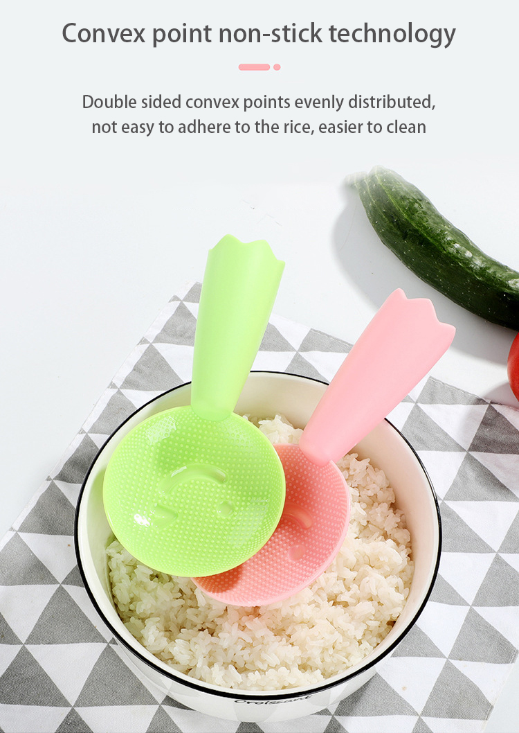 Cuillère à riz pour visage Smiley , belle, debout, antiadhésive, grande pelle à riz en plastique, vaisselle de cuisine domestique