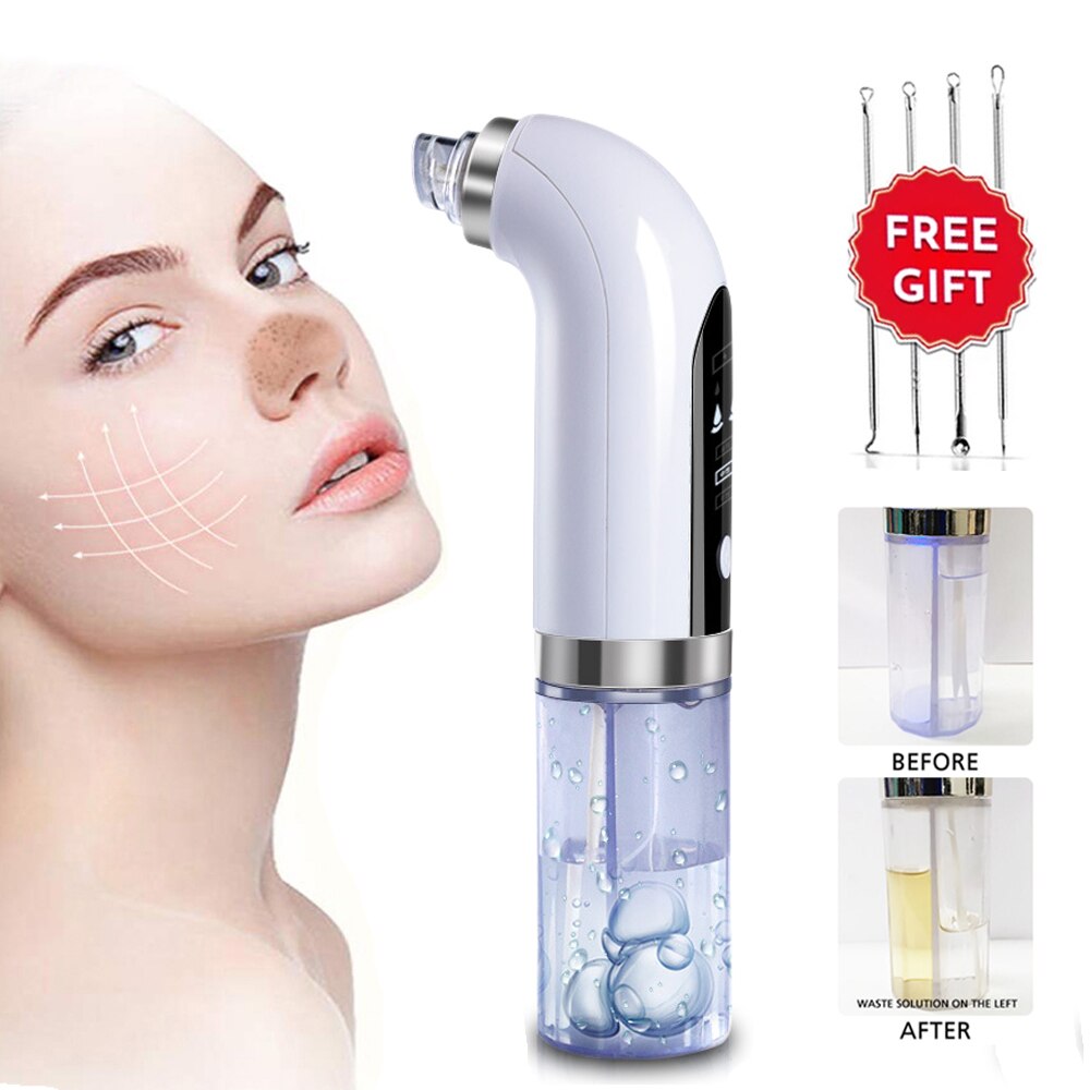 Electric Small Bubble Blackhead Remover Vacuum Black Dots Deep Face Cleansing Acne Pimple Remover Pore Remover Skin Cleaner: with acne needle 01