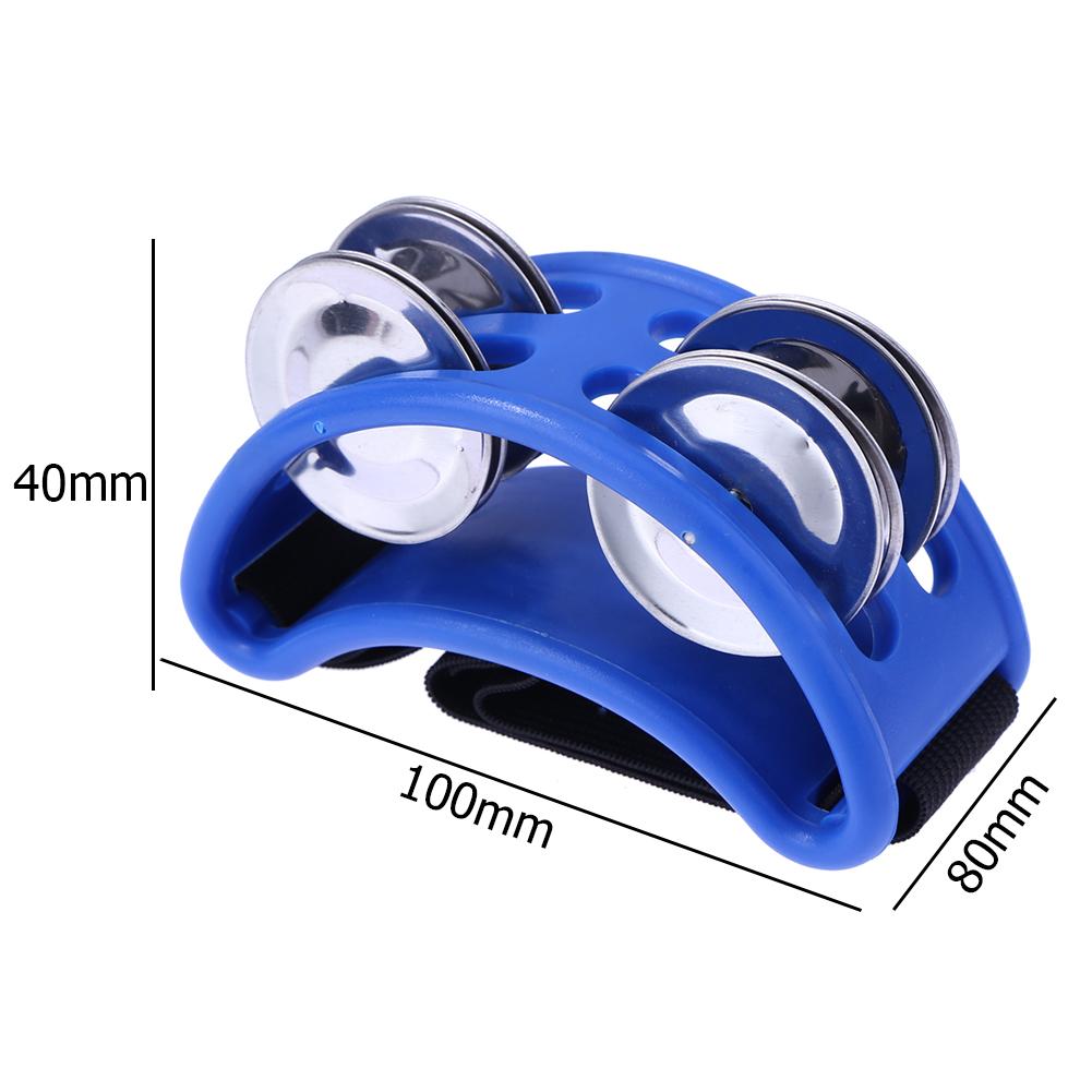 Elliptical Cajon Box Drum Companion Jingle Tambourine Percussion Instruments Accessory Hand Foot Davul Tambourine: Blue