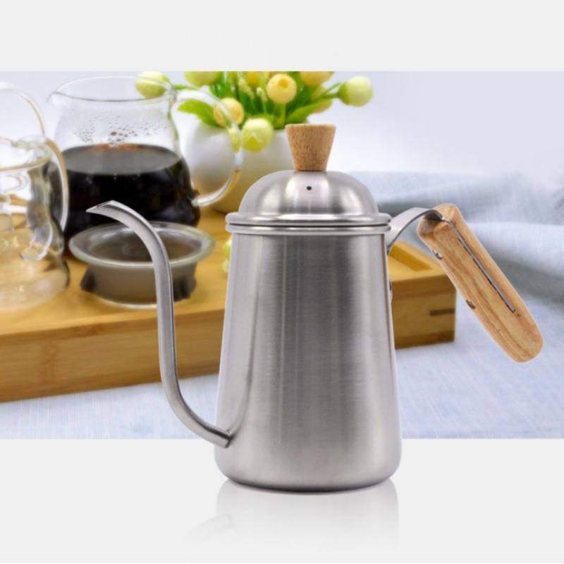 650ml Drip Type Tainless Steel Long Narrow Spout Coffee Pot Gooseneck Kettle Hand Drip Kettle Pour Over Coffee With Lid Cocina