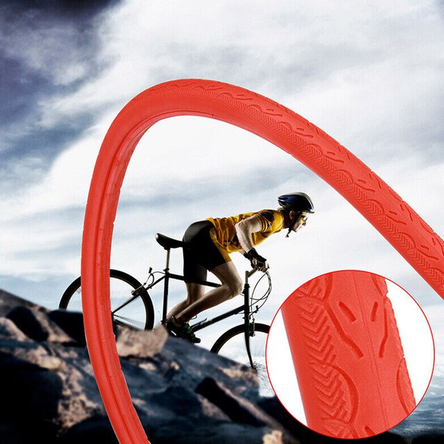 1 PC 700x23C vélo solide pneu route vélo pneus cyclisme Tubeless pneu roue anti-déflagrant gratuit gonflable vélo pneus: Rouge