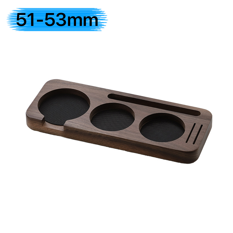 Base de Apoio para Porta-Filtro e Tamper de Café em Madeira Nogueira para Acessórios de Espresso 51MM 54MM 58MM - Suporte para Barista: Marrom