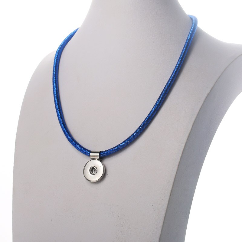 New fashion Charm corda catena collana bottone a pressione collana pendente misura 18mm bottoni gioielli donna gioielli all'ingrosso