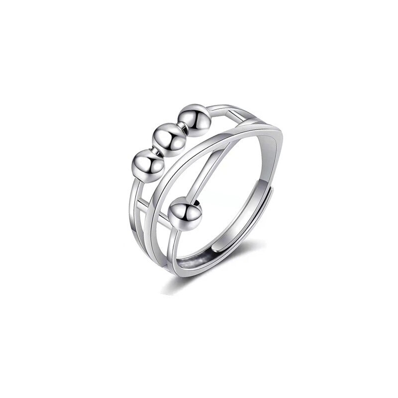 Spinner Angst Ring Voor Mannen Vrouwen Tieners Fidget Ring Opening Goth Spiraal Draaien Ring Kraal Sieraden Paar Ringen 2022 Trend: 04