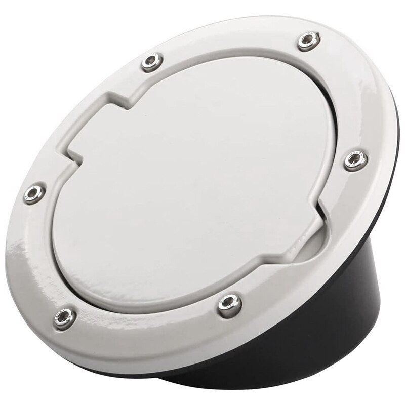 Gas Cap Cover White JK Fuel Door Gas Cover for Jeep Wrangler JK 2-Door 4-Door Sahara 2007
