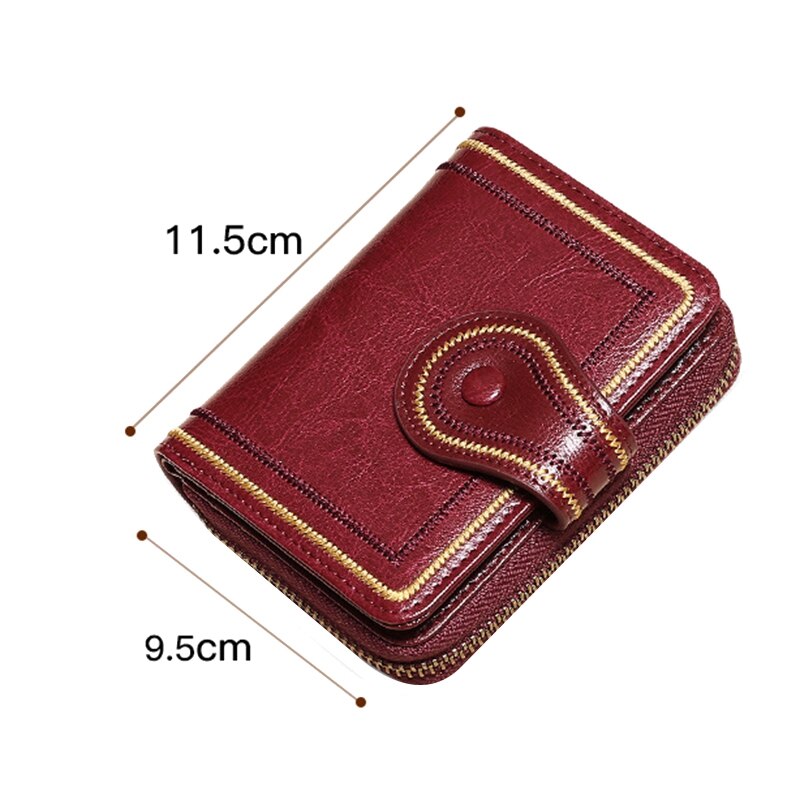 Dames leren portemonnee handgemaakte zachte leren korte portemonnee kwastje portemonnee portemonnee kaarthouder dames kleur portemonnee