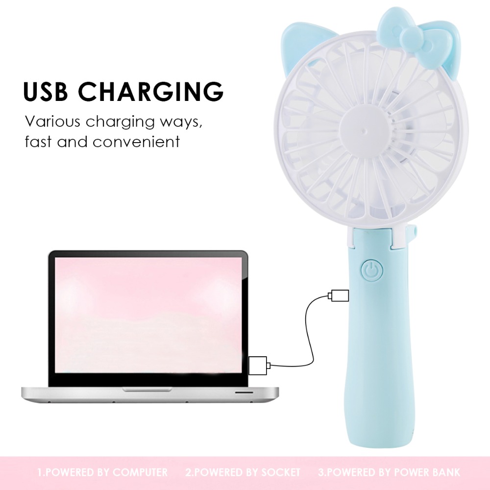 5V1.2W Mini Foldable Electric Fan USB Charging Portable Hand-held Fan for Office Room Outdoor Travel