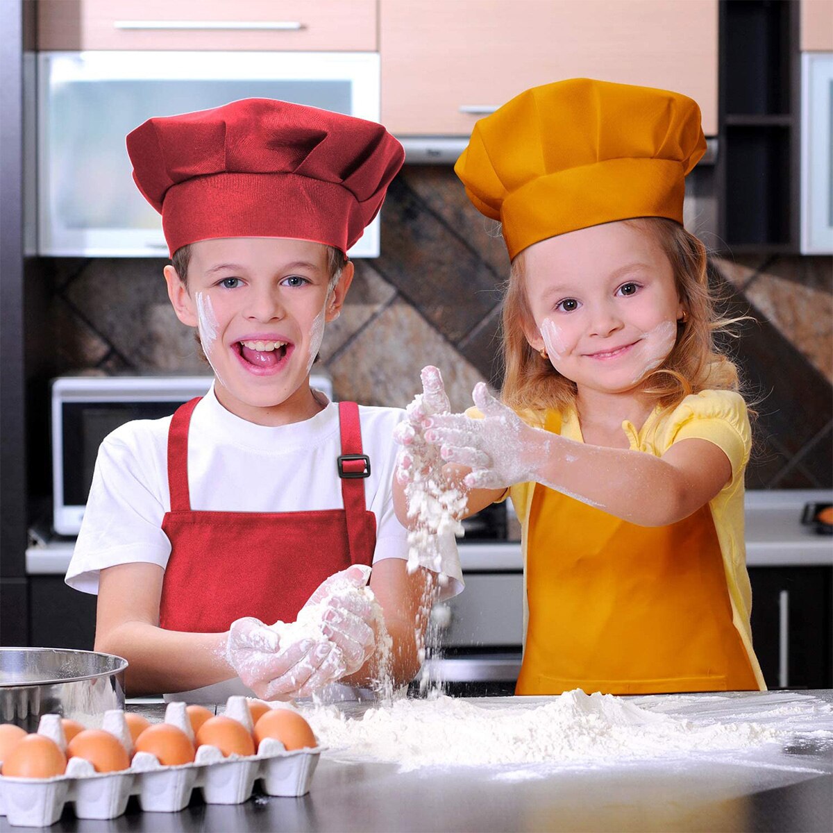 Merke barn frontlomme smekke forkle barn gutt jente forkle kjøkken barn håndverk barn forkle barn male matlaging baby pinafore