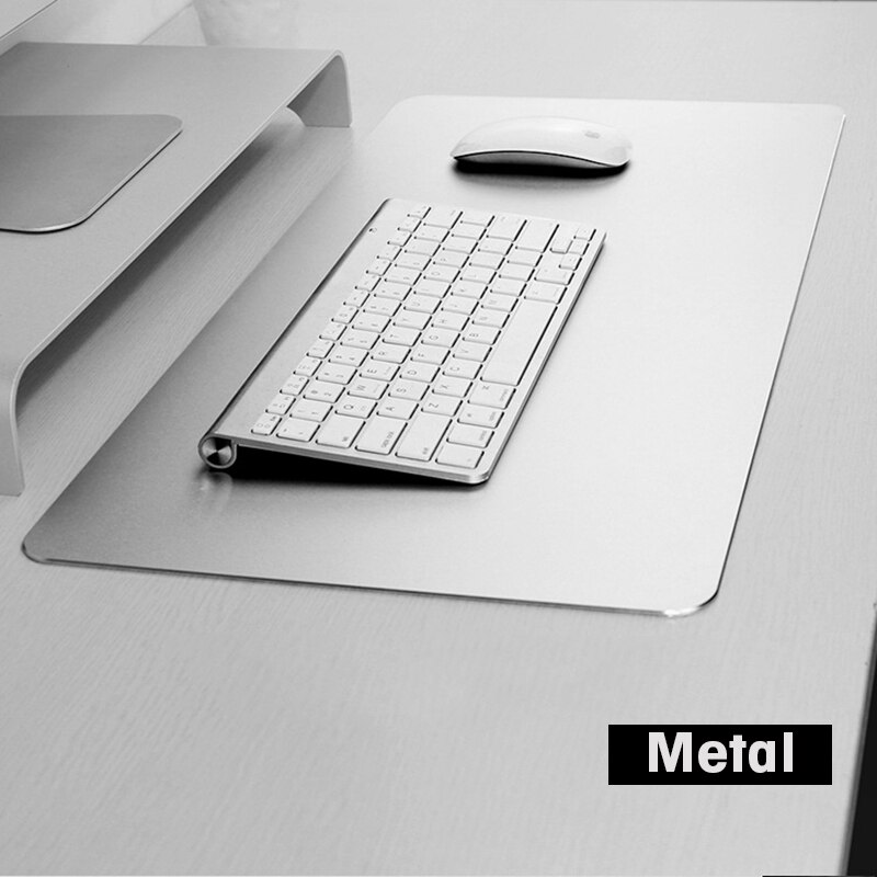 Metall Aluminium Maus pad Matte Harte Glatte Leder Dünne Mousead Doppel Seite Wasserdicht Gamer Computer Maus Matte Für Office Home