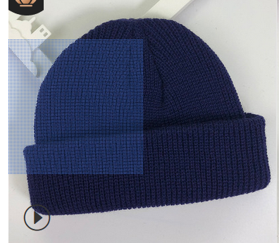 Unisex mænd kvinder beanie hat varm ribbet vinter tur ski fisker docker hat: Marine blå