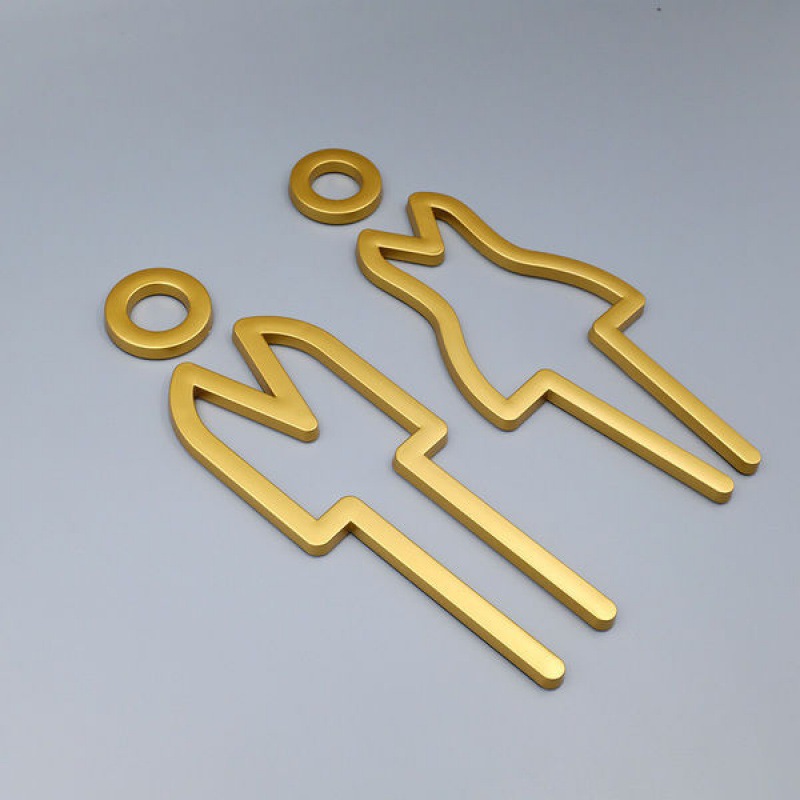 A Set of Three-Dimensional Hollow Out Bathroom Signs Bathroom Door Signs Bathroom Signage Room Living Room Decoration