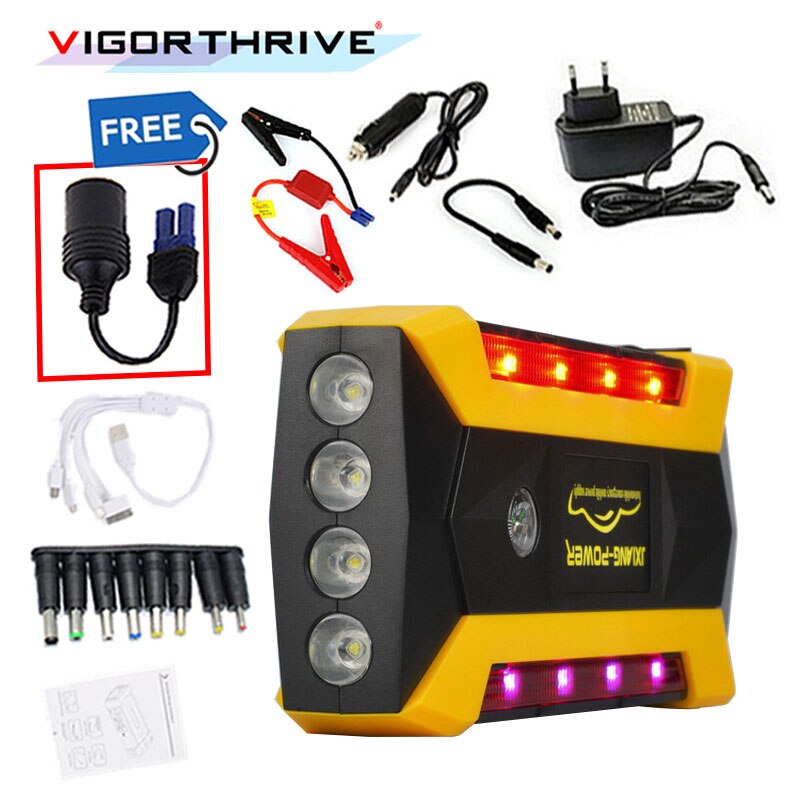 Car Jump Starter for Petrol car 600A Emergency Starting Device Power Bank Auto Battery Booster SOS Light Portable LCD Display