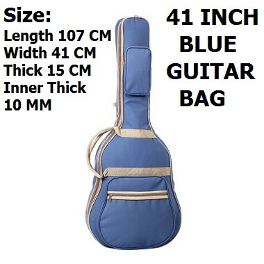 Akustisk gitarrväska 41 tums balladgitarrväska elgitarrväska 36 tums folkgitarrväska basväska gitarrskyddsväska: 41 tums blå väska 10mm