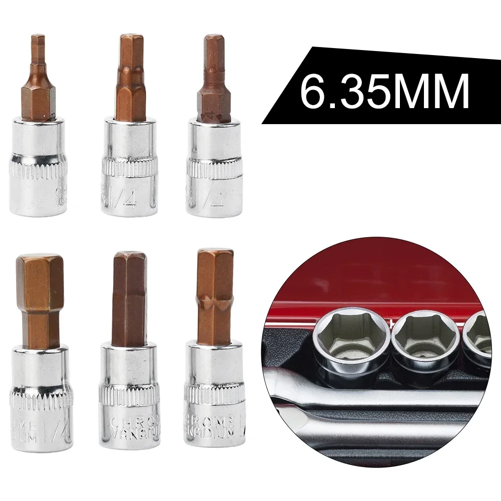 1/4 Inch Drive Hex Socket Bit Set 3mm 4mm 5mm 6mm 7mm 8mm schroevendraaier Bits Voor Inner Hex Socket Handgereedschap H3 H4 H5 H6 H7 H8