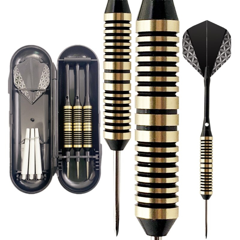 Premium Steel Tip Darts Set - Professional Darts, Brass Barrels