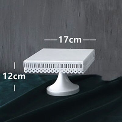 SWEETGO Square cake stand white iron metal cake tools wedding table decoator home decoration bakeware candy bar: Small