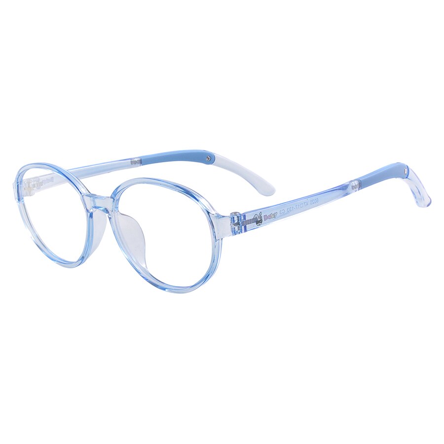 Niños de plástico ligero Niño niña redondo transparente gafas niños gafas graduadas con montura con soporte antideslizante