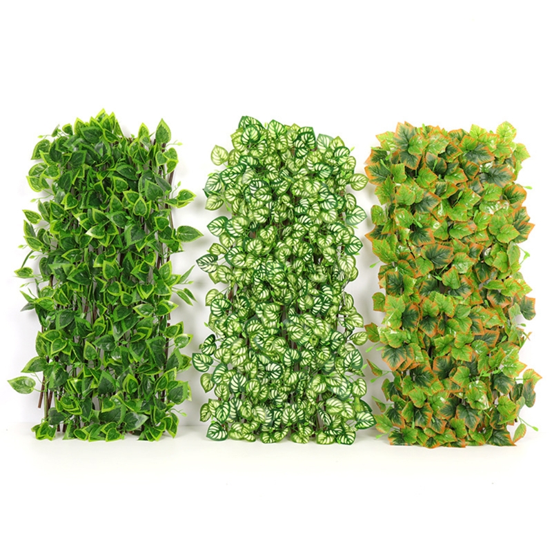 Garden Expandable Fence Privacy Screen for Balcony Patio Outdoor Decorative Faux Ivy Fencing Panel Artificial Hedges