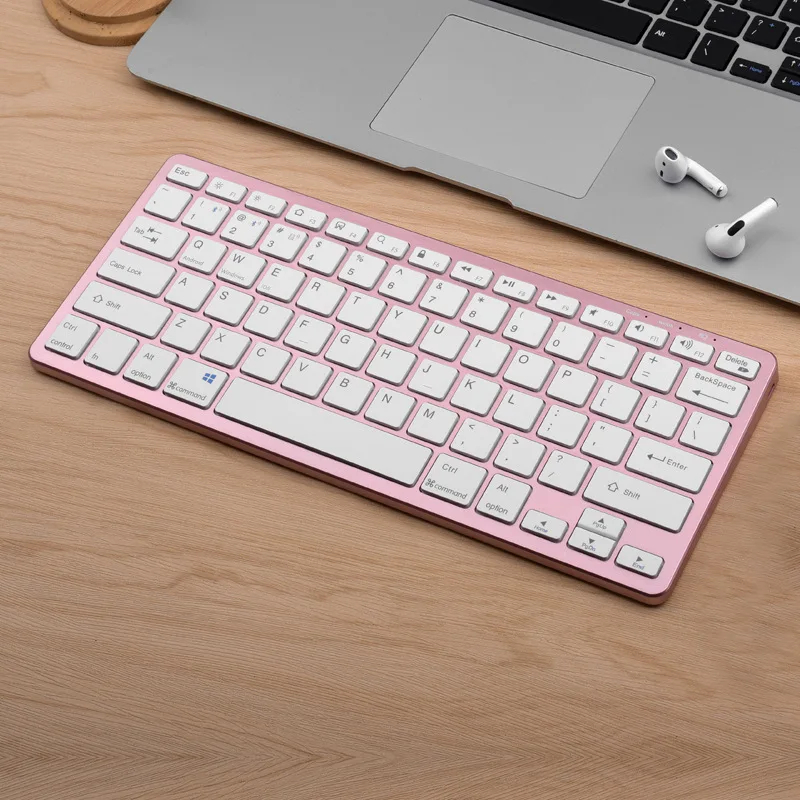 Bluetooth 5.0 & 2.4G Wireless Tastatur und Maus Combo Mini Multimedia Tastatur Maus für Computer Laptop PC iPad Macbook Android: Black