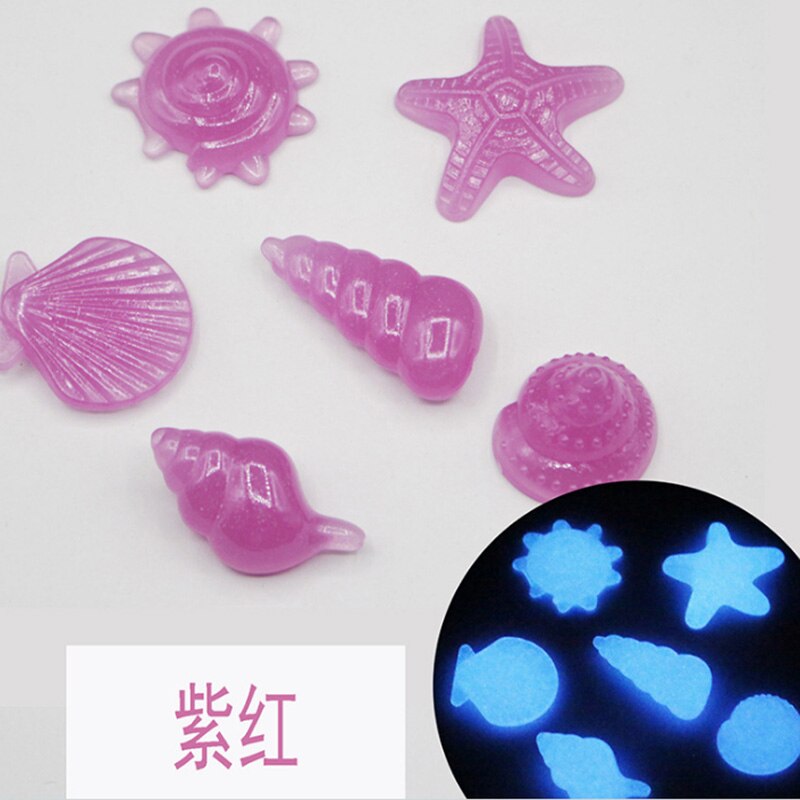 20 stk simulerede brosten havdyrstykker fluorescens akryl uregelmæssig sten til glød i mørket legetøj: 4