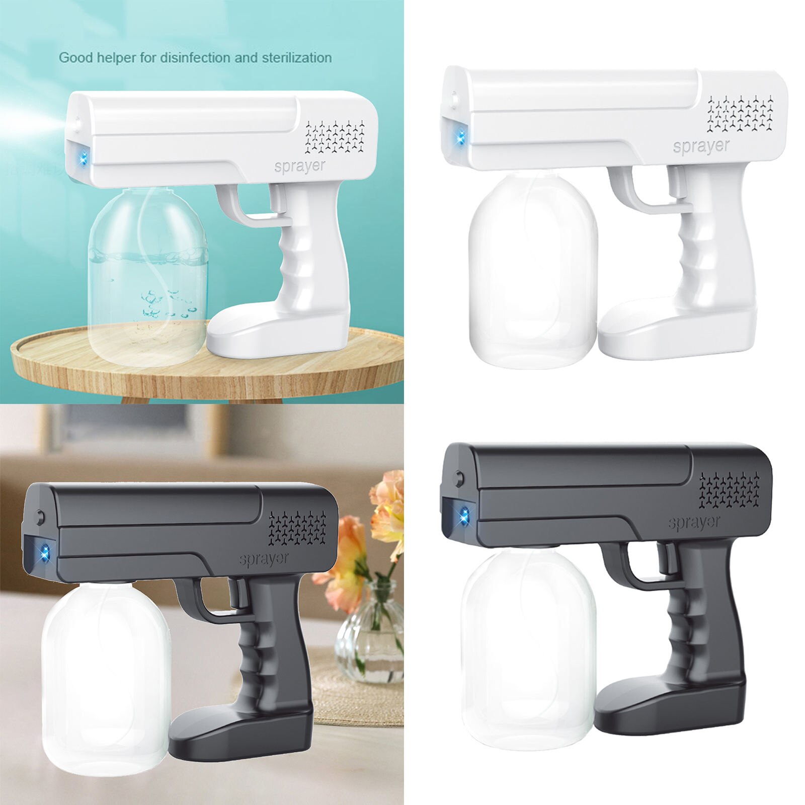 Nebulizzatore a spruzzo di vapore Nano elettrico senza fili luci blu USB ricaricabile per roo domestico