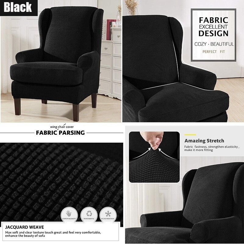 Elastische fauteuilhoes, vleugelstoel, vleugelrughoes, stretch bankhoes, stoelbeschermer, alleen hoes