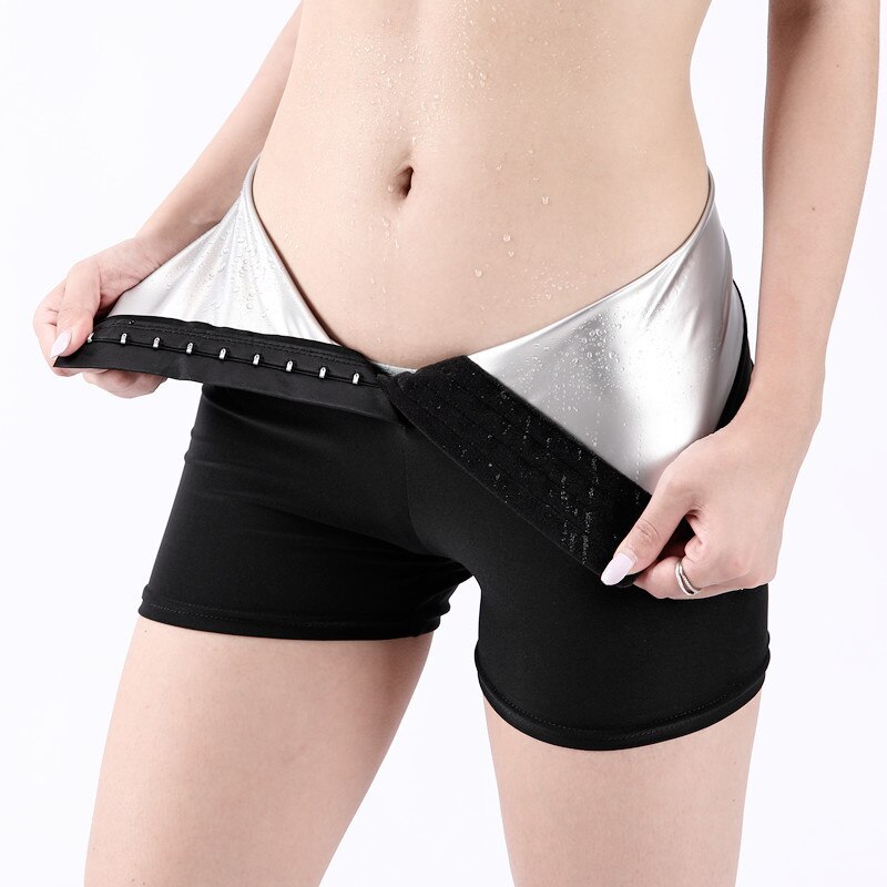 Vrouwen Thermo Broek Suana Zweet Korte Broek Zweet Broek Body Shaper Slanke Butt Lifter Panty Tummy Controle Slipje: black 3 / L