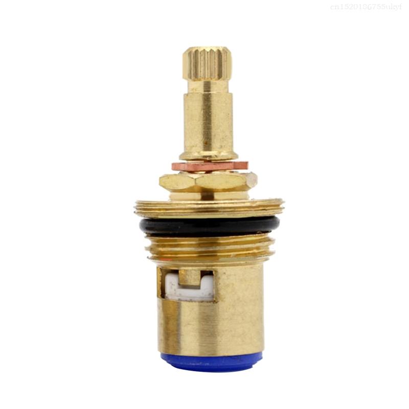 Brass Ceramic Cartridge Inner Faucet for Valve Faucet Cartridge 20 Teeth Replacement Tap Valves for Bathroom Kitche: Yellow