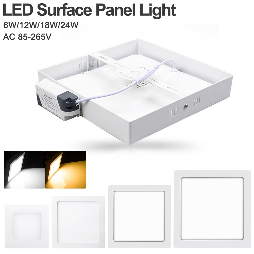 Square Led Panel Light 220v Cool Warm White AC85-265V LED Surface Lamp Lighting Ceiling Lamp For Indoor Home 6W 12W 18W 24W