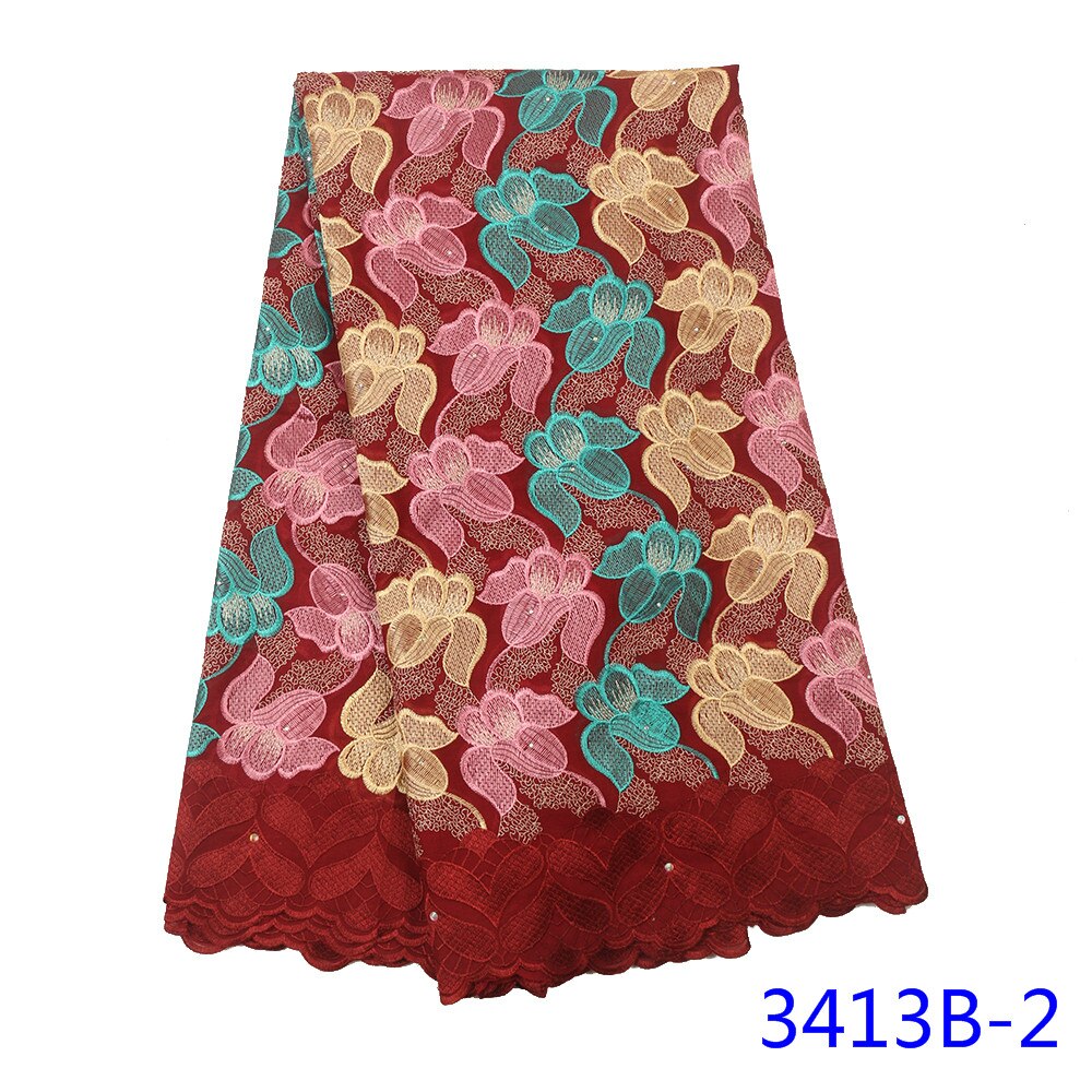 Swiss Voile Lace In Switzerland Lace African Dry Lace Fabric Nigerian Cotton Lace Material YA3413B-4: Picture 2