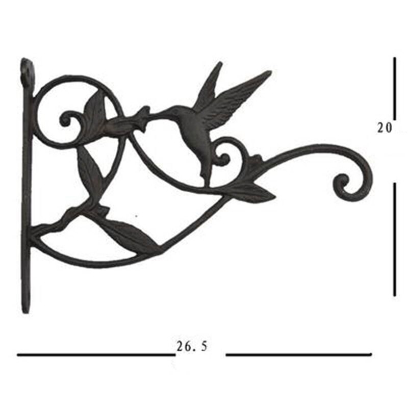 Gancho para plantas colgantes, cesta decorativa de hierro fundido para pájaros, canasta para colgar en la pared, colgador de soporte para interior y exterior