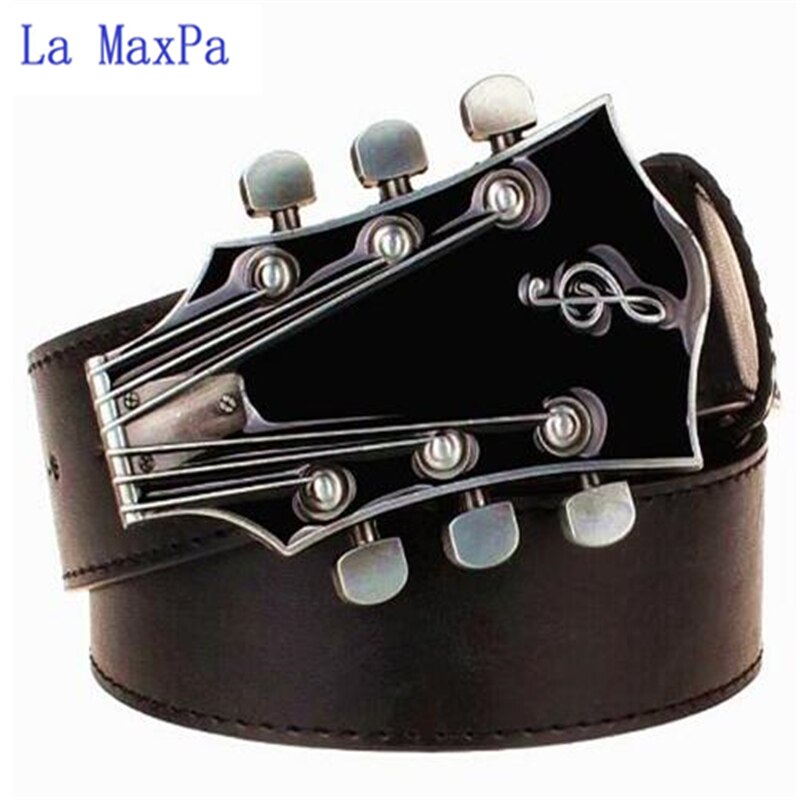 Men belt metal buckle belts Retro guitar Street Dance accessories Performance apparel hip hop waistband novel belt