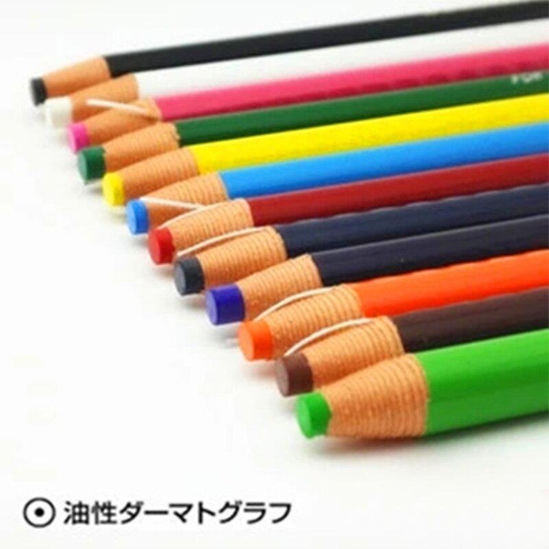 Uni Grease/Wax Pencil 12pcs/lot 12 Colors Available Metal/Leather/Stone/Glass Color Pencils 7600