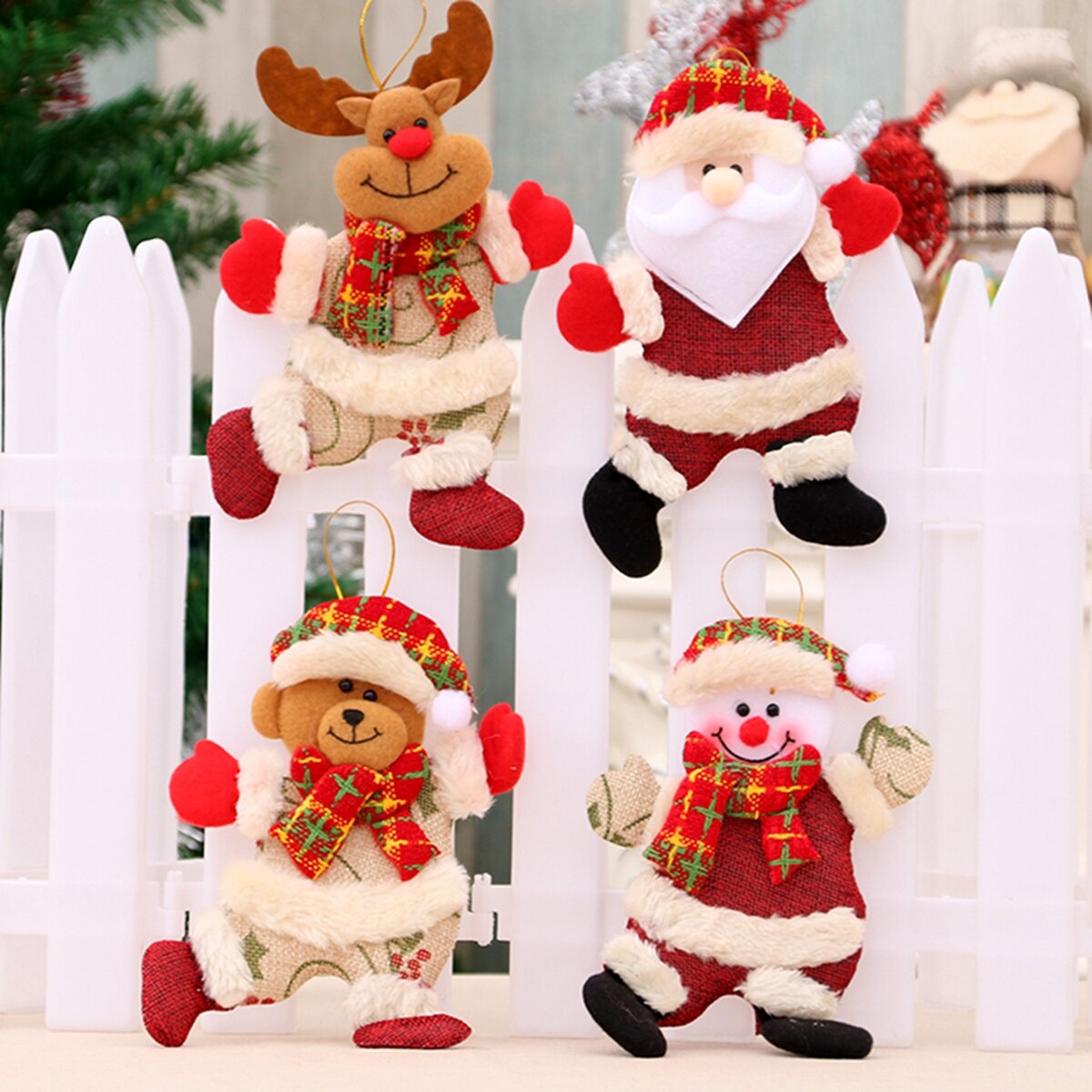 Kerst Pop Hanger Dansen Doek Art Marionet Kerstboom Opknoping Ornamenten Kerstdecoratie Kerstman Accesorries