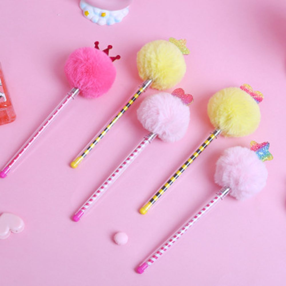 1 Pc beau pompon neutre Gel stylo 0.5 MM Signature moelleux Gel stylo fournitures scolaires papeterie Papelaria Escolar