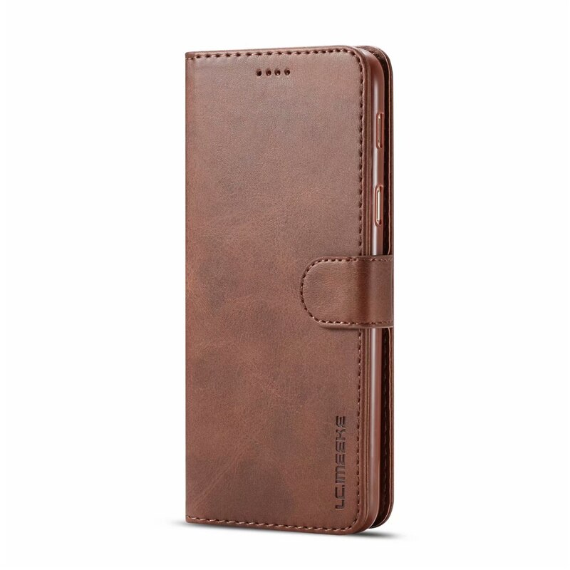 Do Samsung Galaxy A6 Plus etui z klapką magnetyczne etui na telefon na Samsung A6 2018 etui skórzane Vintage portfel pokrywa dla Samsung A6 + A6: Samsung A6 Plus / Ciemny brąz