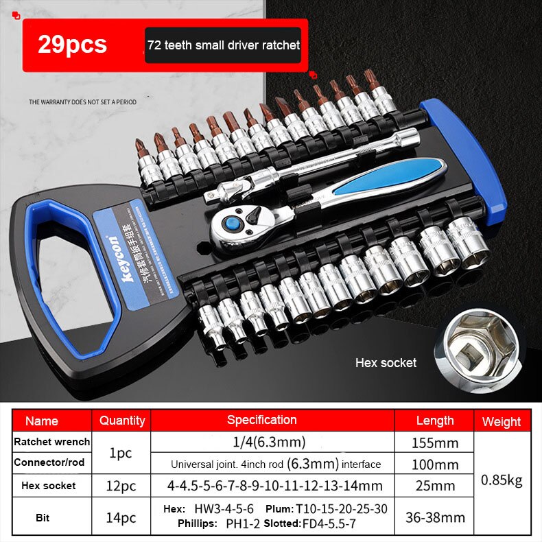 CR-V jeu de douilles à dégagement rapide réversible à cliquet jeu de clés à douille outils avec support suspendu 1/4 "3/8" 1/2 "jeu de douilles