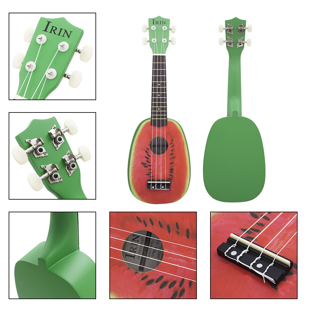 21 "Ukelele 4 Strings Kleurrijke Mooie Watermeloen Basswood Snaarinstrument Kerstcadeau Aanwezig