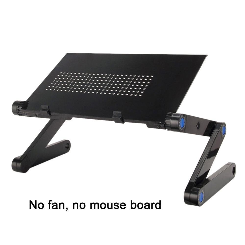 laptop skrivebord ergonomisk justerbart sammenleggbart laptop bord med kjølevifte musematte sengebrett pc notisbok stativ sofa skrivebord stativ: Svart a