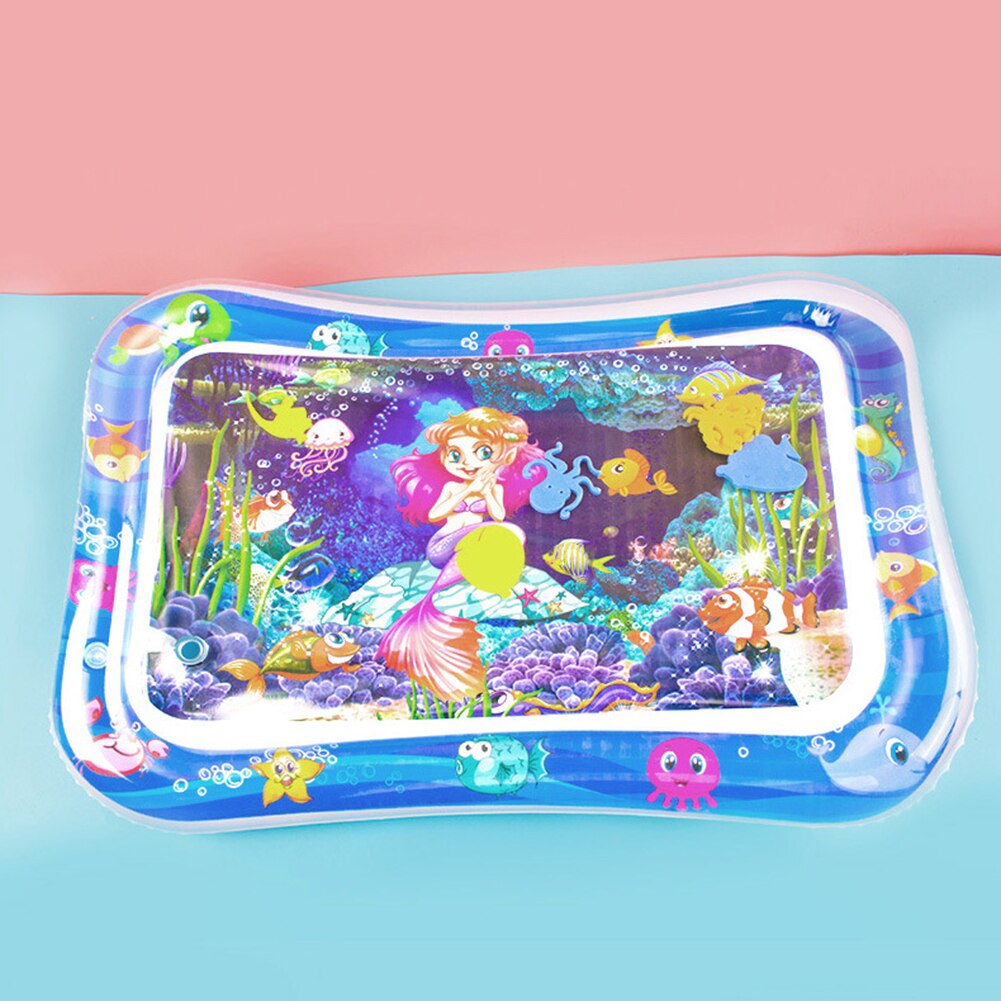 Baby Infant Cartoon Octopus Dolphin Inflatable Water Mat Summer Game Play Pad Toy Water Cushion Cartoon Pattern