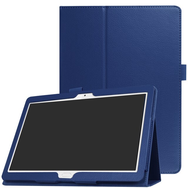 Hoesje voor huawei mediapad  m3 lite 10 bah -w09 bah -al00 ultradunne flip stand pu leren hoes voor huawei  m3 lite 10.1 tablet funda: Donkerblauw